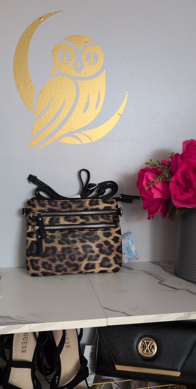 BRENTANO Leopard Print Crossbody Bag - Women's Stylish Animal Print Shoulder Bag